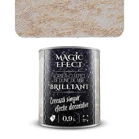 Pachet vopsea decorativa, interior, Magic Efect Brilliant, efect dune de nisip, C04, bej, 1 + 1 + pensula