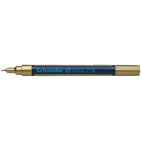 Marker permanent Schneider, varf subtire, 0.8 mm, cu vopsea aurie 278 Marker permanent Schneider, varf subtire, 0.8 mm, cu vopsea aurie 278