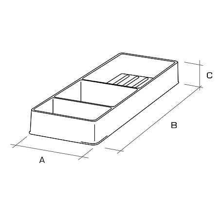 Organizator spatiu sub chiuveta, plastic, gri, 150 x 445 x 50 mm
