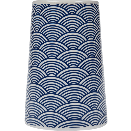 Pahar de baie MSV Bento, ceramica, bleu, 7.5 x 7.5 x 11 cm