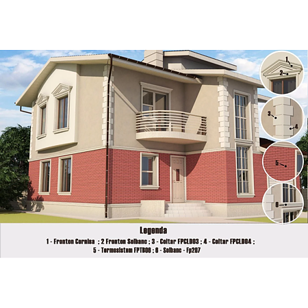 Termosistem decorativ FPTD06, polistiren, 500 x 50 x 2000 mm