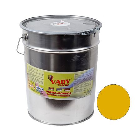 Vopsea alchidica Vady Clasic pe baza de solvent organic interior/exterior, galben, 20 kg