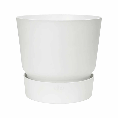 Ghiveci cu rezervor de apa Elho Greenville, plastic, alb, diametru 16 cm