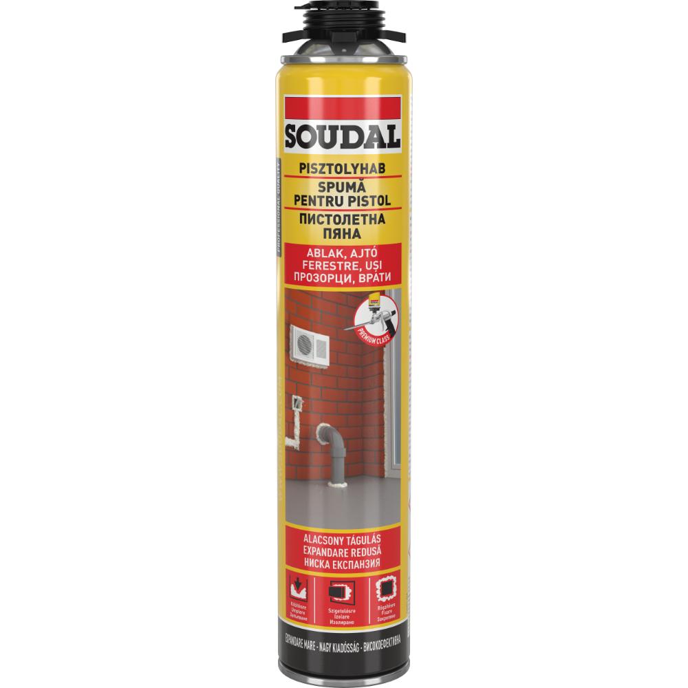 Spuma poliuretanica pentru montaj , cu aplicare pistol, Soudal, 750 ml