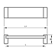 Maner 8171 transparent rosu, 160 mm, cu terminatii crom