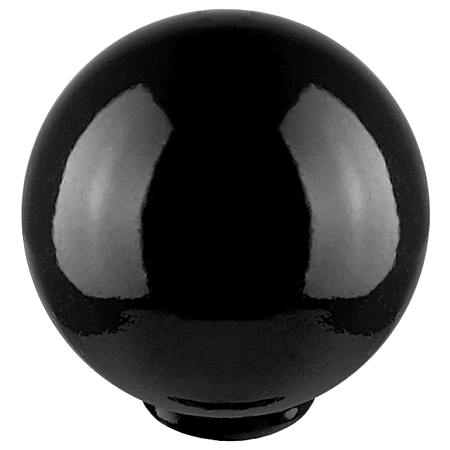 Buton sferic 8308-6, plastic, negru, 28 mm