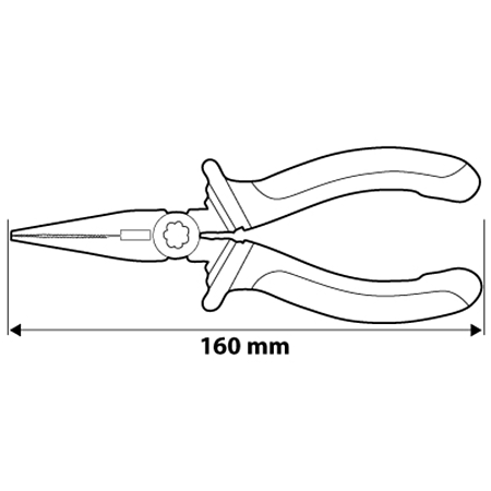 Cleste cu varf lung plat Neo, 160 mm Cleste cu varf lung plat Neo, 160 mm