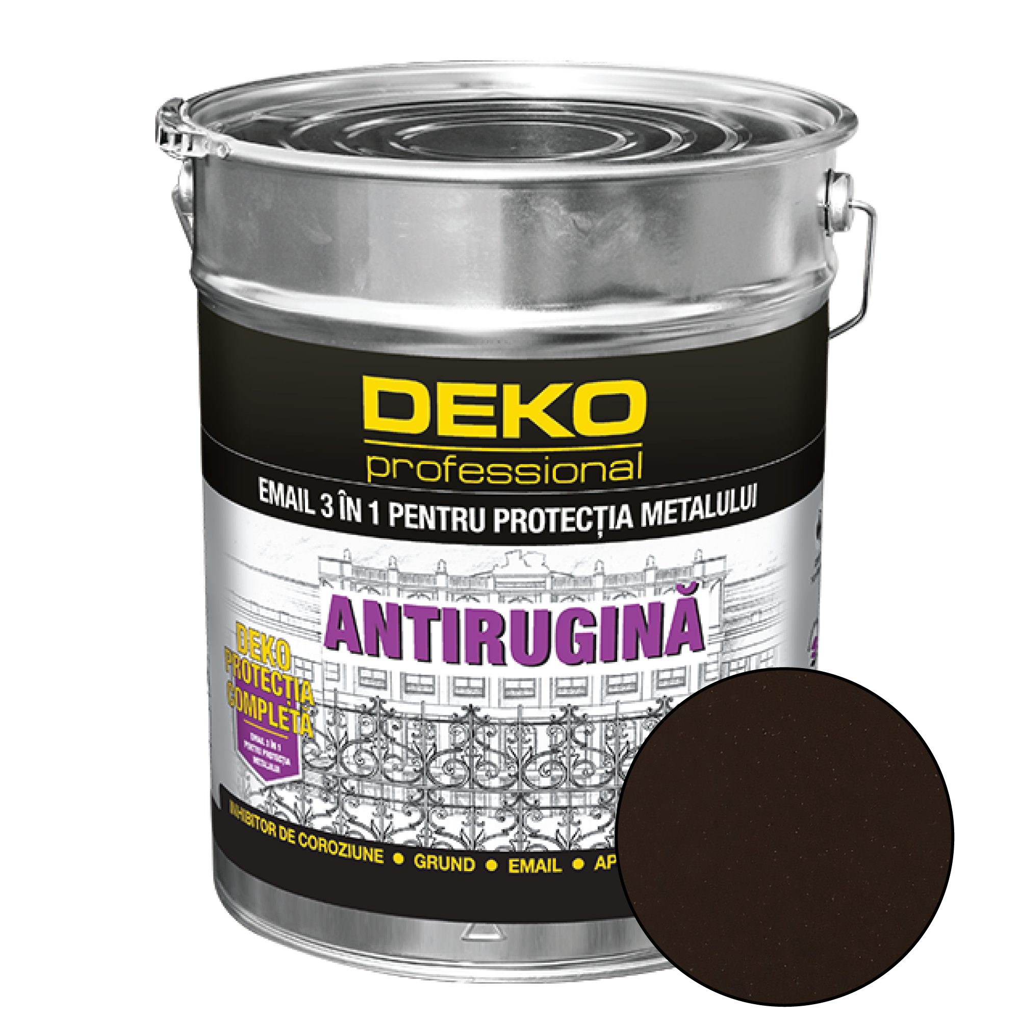 Deko Protectie Completa 3 in 1 Email, maro inchis, interior/exterior, 20 kg acoperis