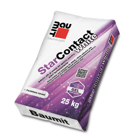Adeziv si masa spaclu polistiren placi termoizolante Baumit StarContact White, exterior, 25 kg
