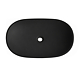 Lavoar oval Marmite WB 0608 500C, compozit mineral, antibacterian, fara preaplin, montaj pe blat, negru lucios, 500 x 400 x 150 mm