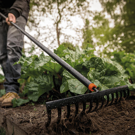 Grebla sol solid Fiskars, dreapta, negru, otel carbon Grebla sol solid Fiskars, dreapta, negru, otel carbon