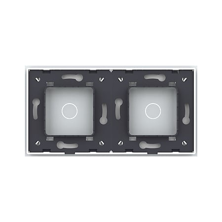 Panou intrerupator simplu + simplu Livolo VL-P701/01-4W, sticla securizata, alb