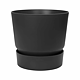 Ghiveci cu rezervor de apa Elho Greenville, plastic, negru, diametru 16 cm