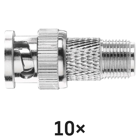 Set adaptoare cablu coaxial Emos, mufe F-BNC, 10 bucati Set adaptoare cablu coaxial Emos, mufe F-BNC, 10 bucati