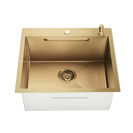 Chiuveta bucatarie Sandonna Handmade HD5550, inox auriu, 1 cuva, 50 x 55 cm