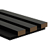 Panou riflaj acustic negru uni, MDF, suport feltru 8 mm, interior, 2600 x 144 x 20 mm