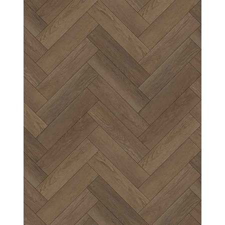 Pardoseala SPC 4+1 mm, herringbone, Walnut Oak 208, nuanta inchisa, decor lemn, clasa de trafic 32, click sistem, folie izolatoare atasata, 750 x 150 mm