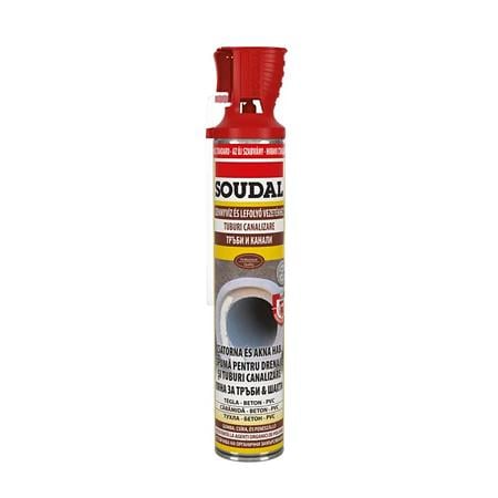 Spuma poliuretanica pentru tubulatura canalizare Soudal, 750 ml