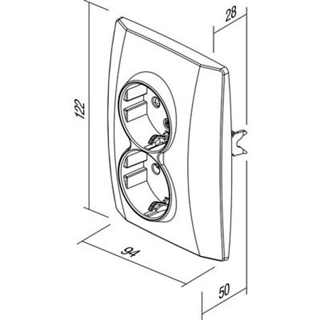 Priza dubla Tem Schuko, interior, PVC, titan, 16 A, 250 V