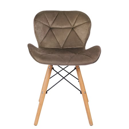 Scaun bucatarie / living Eliza, tapitat, catifea, cadru de lemn, maro, max. 110 Kg., 73 x 47 cm