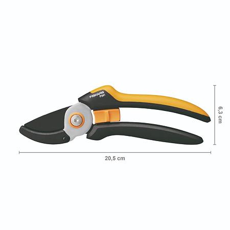 Foarfeca nicovala gradinarit Fiskars Solid P361, manere ergonomice, lungime 20.5 cm, galben-negru 