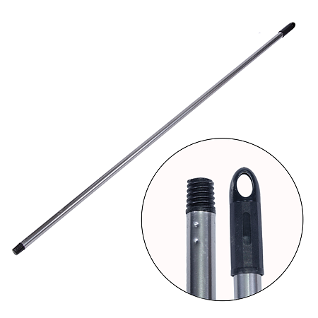 Coada pentru mop sau matura, Plastina, material metalic, crom, 130 cm