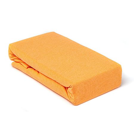 Husa saltea Jersey orange, cu elastic, bumbac 100%, 140 x 200 cm