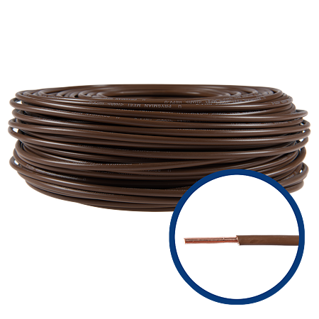 Cablu electric FY (H07V-U) 6 mmp, izolatie PVC, maro