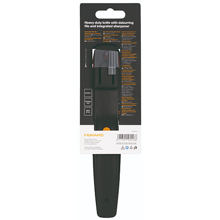  Cutit utilitar cu ascutitor Fiskars, lama otel, maner 3 componente, 100 mm