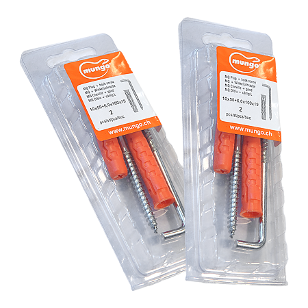 Diblu MQ, 10 x 50 mm, cu carlig tip L, 6 x 100 mm, 2 BUC