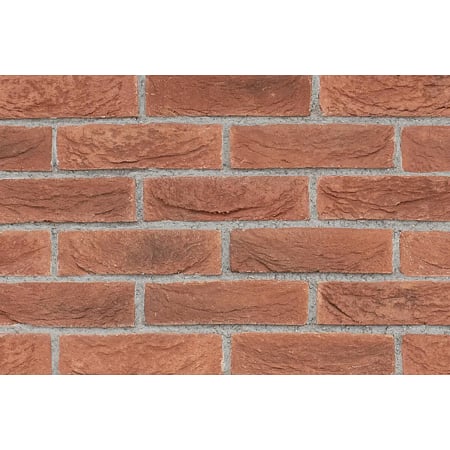 Caramida decorativa Modulo Aurora Red, exterior/interior, montaj cu rost tip placa cu placa, nuante de maro roscat, 21,2 x 6 x 1,5 cm