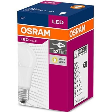 Bec LED Osram VALUECLA100, para, E27, 13 W, 1521 lm, lumina calda 2700 K