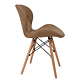 Scaun bucatarie / living Eliza, tapitat, piele ecologica, cadru de lemn, taupe, max. 110 Kg., 73 x 47 cm