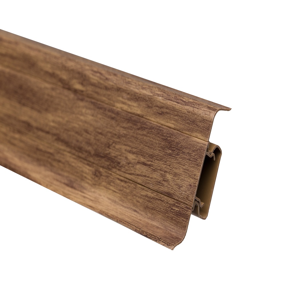 Plinta parchet, cu canal cablu, PVC, nuc walnut 6011, 2500 mm