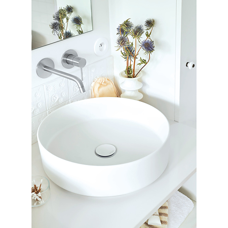 Ventil cu corp de scurgere Wirquin, universal, cu surub central, Quick-clac, alama, alb mat Ø1''1/4 inchi x Ø 63mm