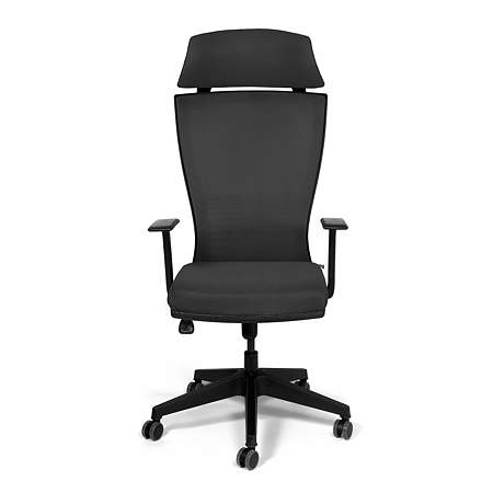 Scaun birou managerial gri inchis Kronsit Udine, tapiterie textila, rotativ, reglabil pe inaltime, 57 x 47 x 135 cm