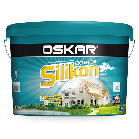 Vopsea lavabila exterior Oskar Silikon, alb, 5 l