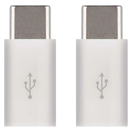 Set adaptoare USB micro B/mama - USB C/tata Emos, alb, 2 bucati