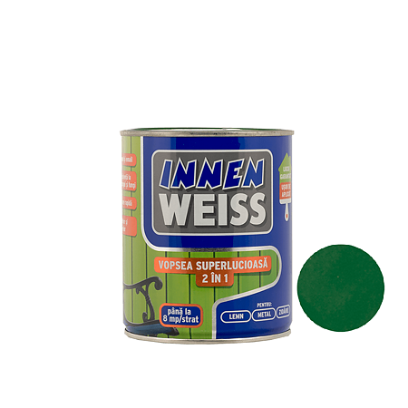 Vopsea superlucioasa 2 in 1 Innenweiss, verde, 0,6 l