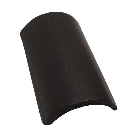 Tigla de coama Terran Danubia + clema de fixare, negru, 250 x 420 mm, 4.7 kg/buc