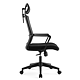 Set 2 scaune de birou ergonomice negru Depozitul de scaune Paris-H, tapiterie mesh-textil, rotativ, reglabil pe inaltime, 58 x 61 x 110 - 120 cm