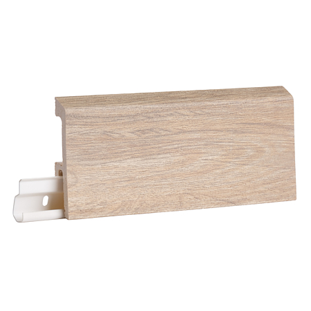 Plinta pardoseala Duflex Baikal 909, polimer flexibil, rezistenta la apa, decor lemn, 2000 x 80 x 18 mm