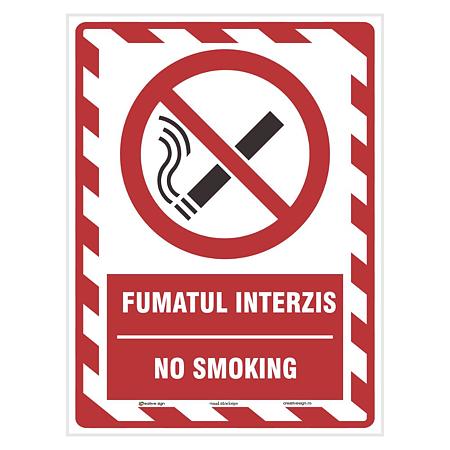 Indicator Fumatul interzis, PVC, 15 x 20 cm