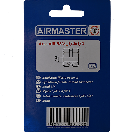 Mufa cu filet interior Airmaster, 1/4''