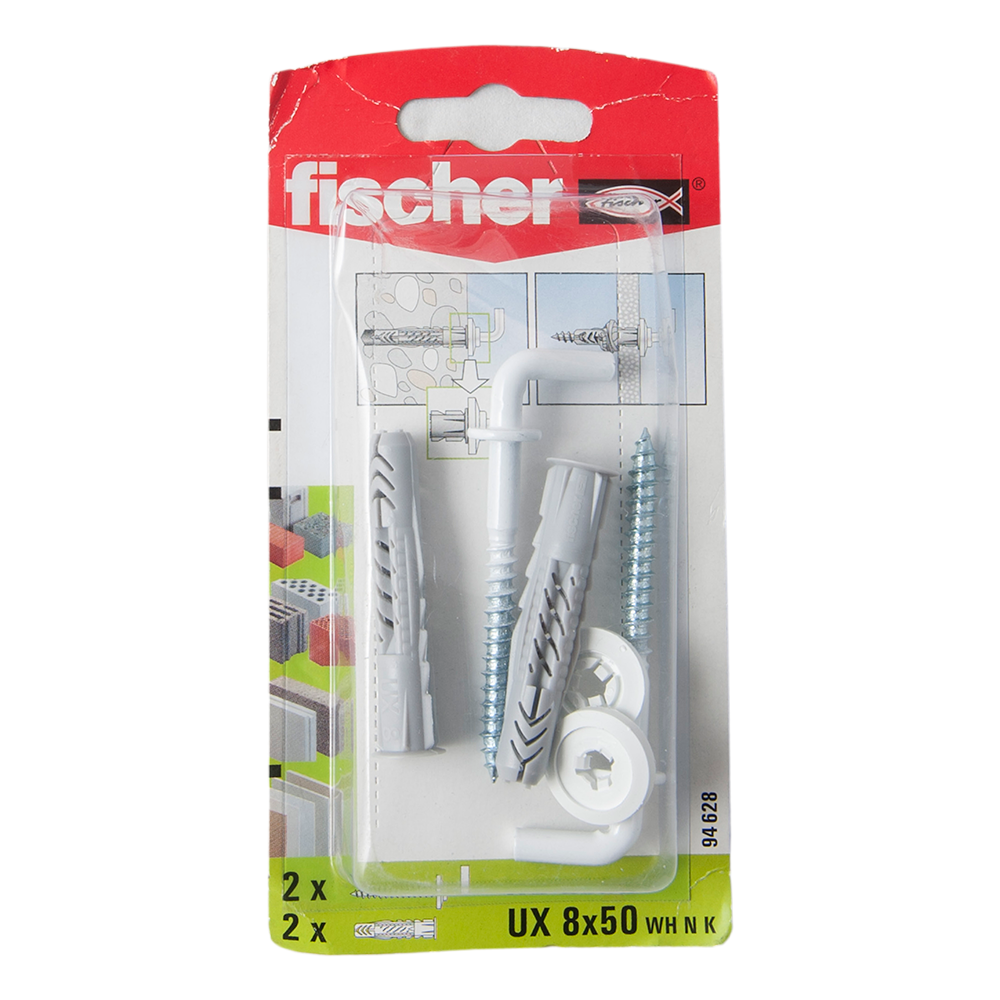 Diblu din nailon cu surub L, Fischer UX, 8 x 50 mm, 5,5 x 70 mm, 2 buc