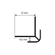 Profil de colt exterior Rocko Tiles, aluminiu anodizat, negru, 2800 mm