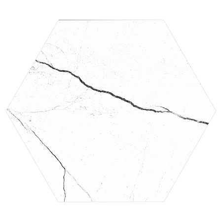 Gresie interior/ exterior Hexa, mat, alb, PEI 4, R9, marmura, hexagonala, 21.5 x 25 cm
