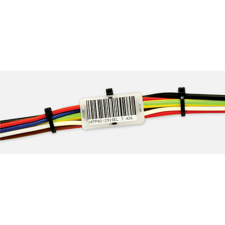 Suport eticheta tip colier Sapiselco, PVC, alb, 20 x 40 mm, 100 bucati Suport eticheta tip colier Sapiselco, PVC, alb, 20 x 40 mm, 100 bucati