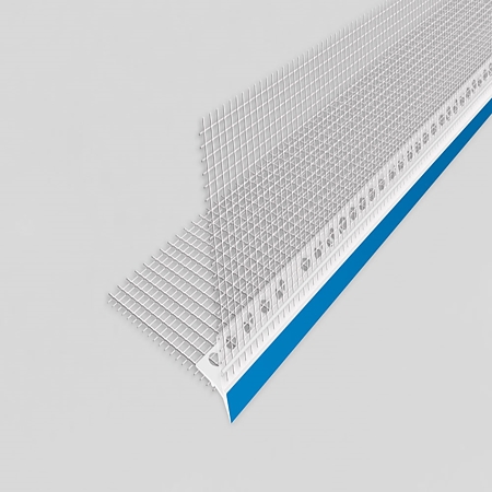 Profil de colt, PVC, plasa fibra de sticla, culoare albastru, 2500 mm