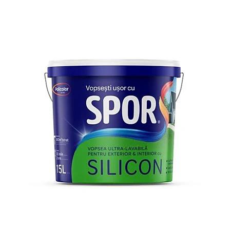 Vopsea ultra-lavabila interior/exterior Spor Silicon, alb, 15 l